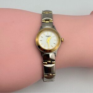 Elegant Caravelle by Bulova Two-Tone Gold Silver Quartz Watch New Battery